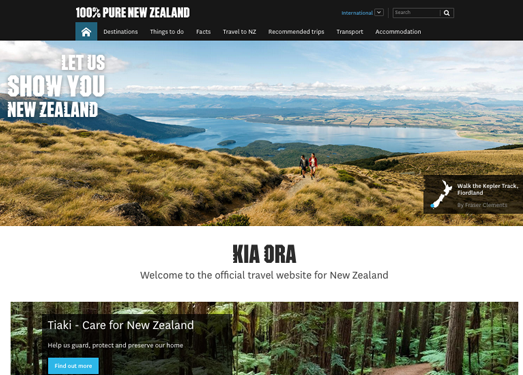 NewzeaLand:新西兰旅游局