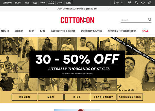 Cottonon:澳洲时尚品牌购物网