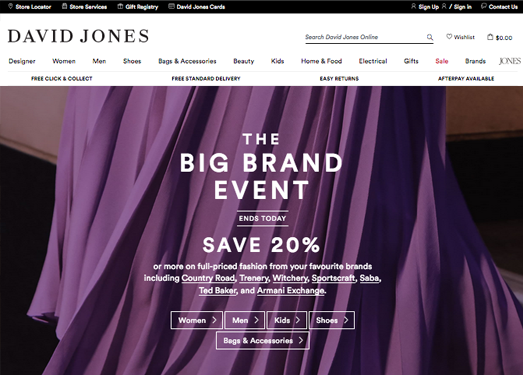 DavidJones:大卫琼斯时尚品牌官网
