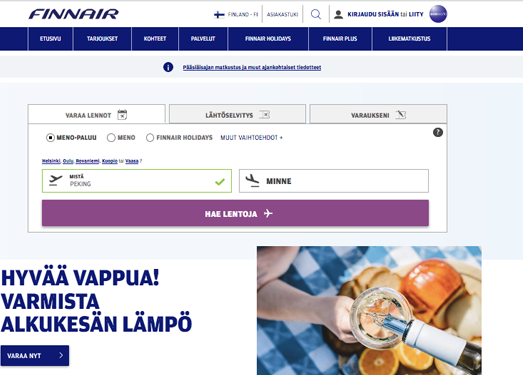 Finnair.FI:芬兰航空官网