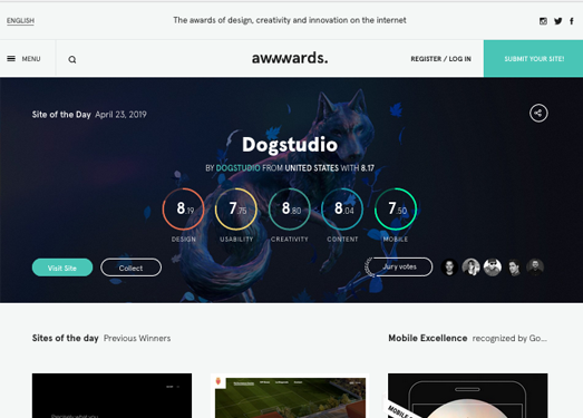 Awwwards:最佳网页设计展示平台