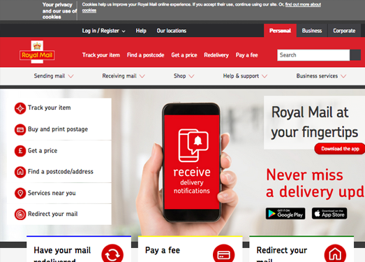 RoyalMail:英国皇家邮政官方网站