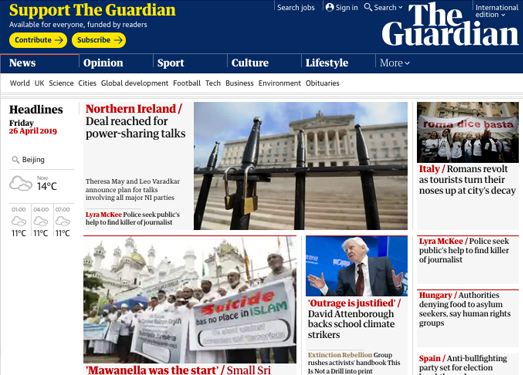 Guardian:英国卫报官网