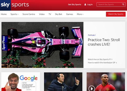 SkySports:英国天空体育直播电视台官网