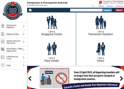 ICA.GOV.SG:新加坡移民局官网