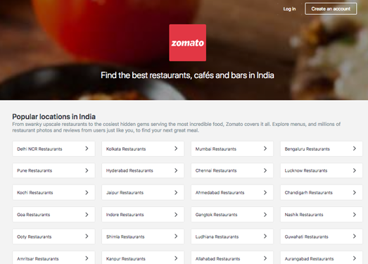 ZoMaTo:印度美食搜索引擎