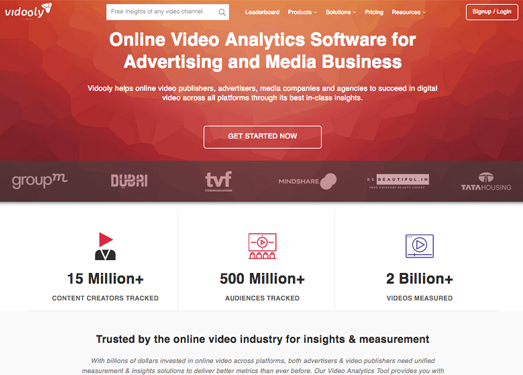 Vidooly:在线Youtube视频和频道深度分析工具