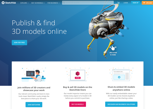 SketchFab:在线3D模型聚合网