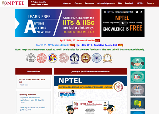 NPTEL|印度国家技术增强学习平台