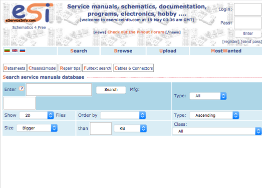 eServiceInfo|电子元器件服务手册大全