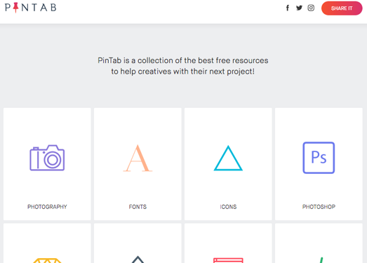 Pintab|创意工作者免费资源集合