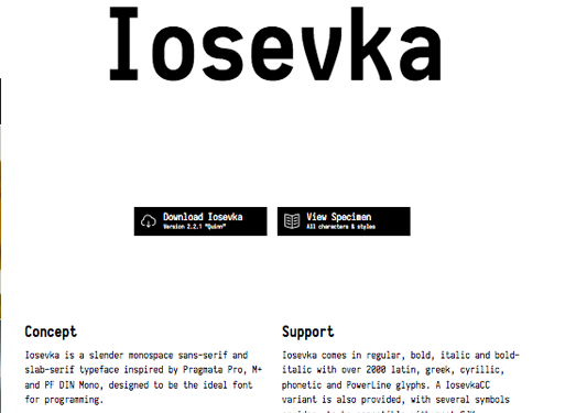 Iosevka:免费等宽字体下载网
