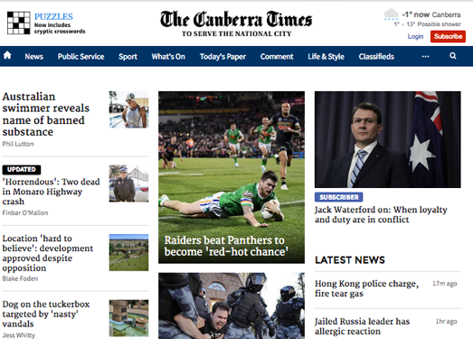 CanberraTimes:堪培拉时报