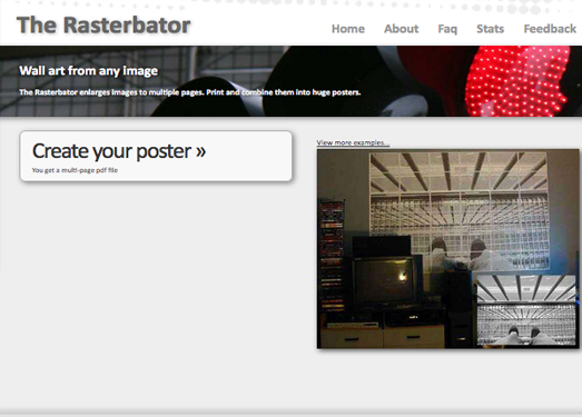 Rasterbator:在线墙体海报制作工具