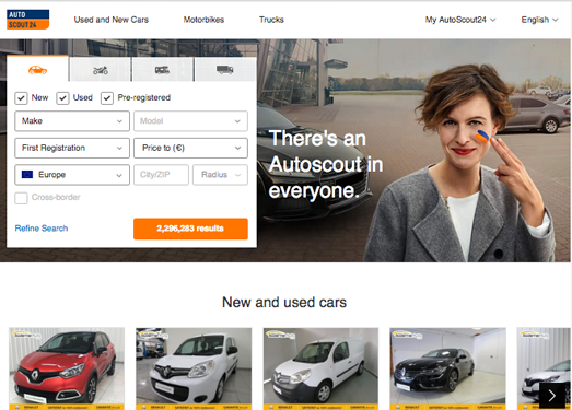 AutoScout24:欧洲二手车分类信息平台