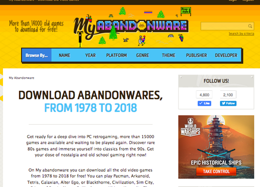 Myabandon:经典老游戏下载站