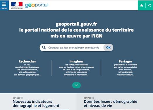 GeoPortail:法国地图在线平台