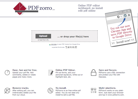 PDFZorro:在线PDF文件全能编辑器