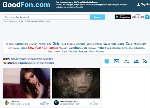 GoodFon:免费高清多分辨率壁纸下载站
