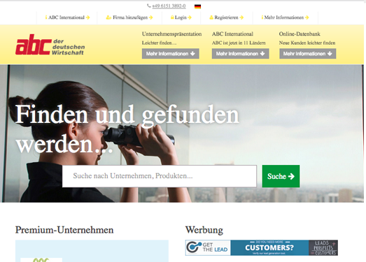 AbcOnline.de:德国B2B商业产品数据库平台
