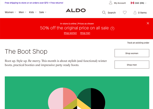 ALDO:加拿大奥尔多品牌购物网