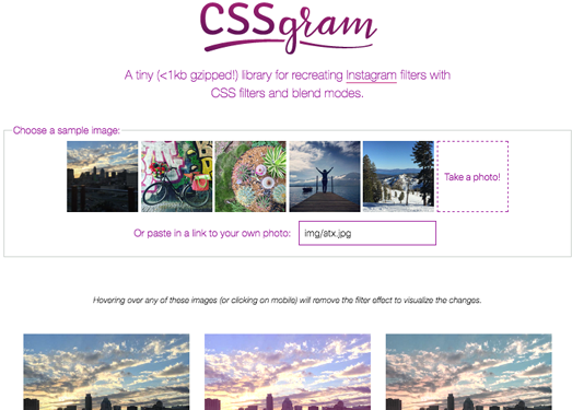 CSSGram:免费Instagram风格滤镜代码