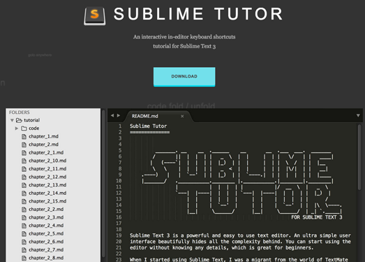 SublimeTutor:交互式编辑器引导插件