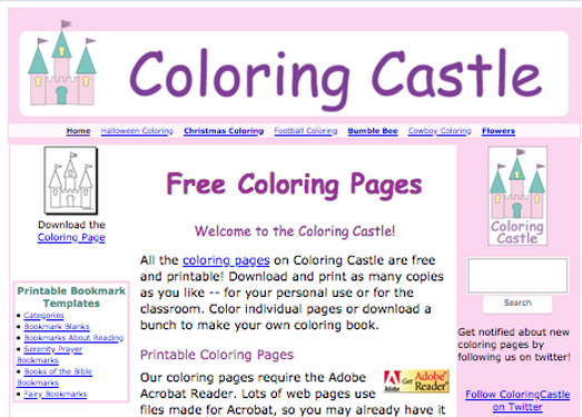 ColoringCastle:着色城堡图片打印网
