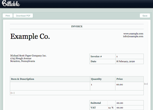 Billable:在线计费发票工具