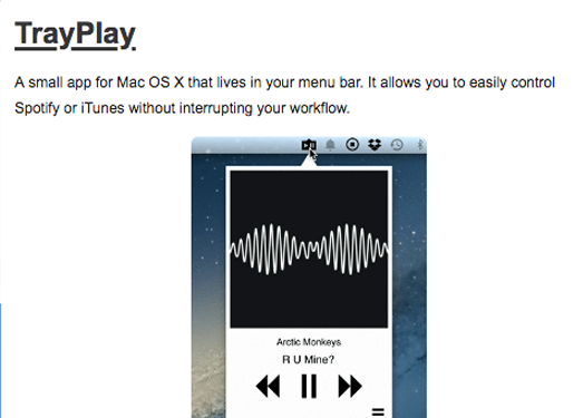TrayPlay:基于Mac音乐播放器工具