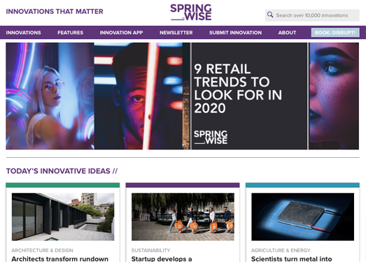 SpringWise:创新产品数据库大全