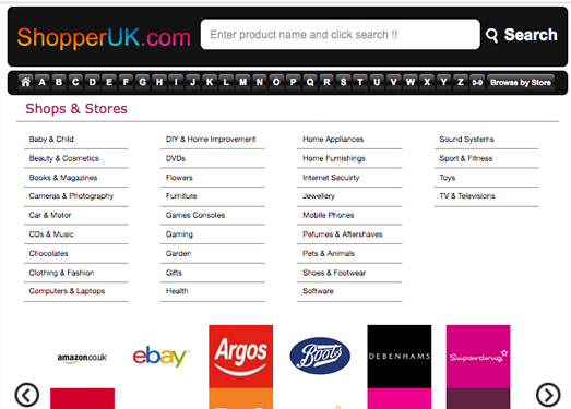 ShopperUK:英国在线购物导航网