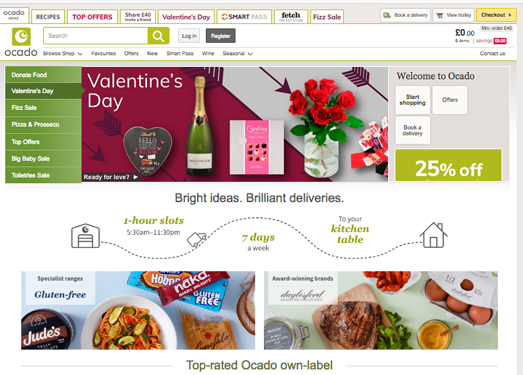 oCado:英国农副产品B2C零售平台