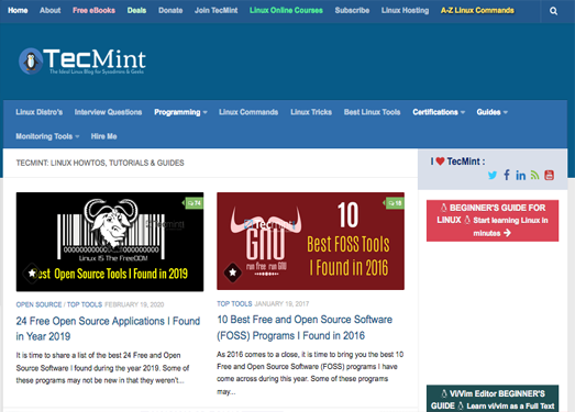 Tecmint:Linux系统教学资源网