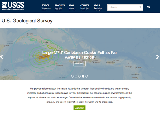 UsGs:美国地质调查局官网