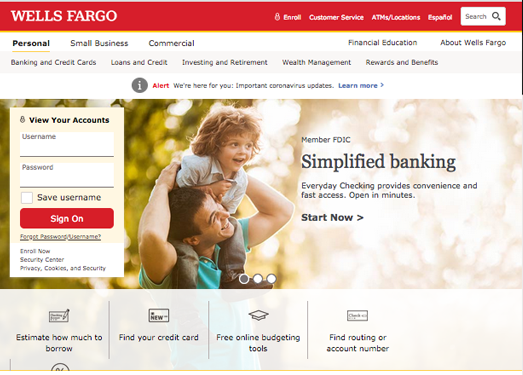 WellSfargo:美国富国银行官方
