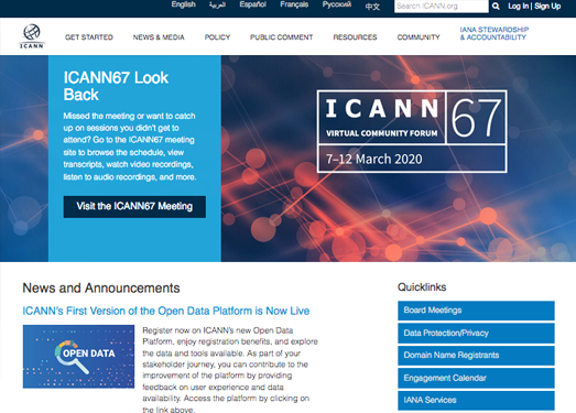 ICANN:国际互联网域名管理机构官网