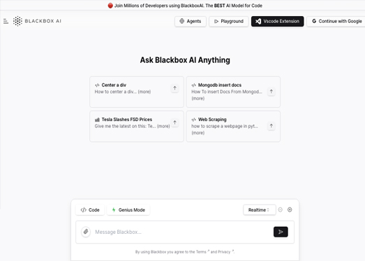 BLACKBOX AI|黑箱AI编程助理，快速代码生成